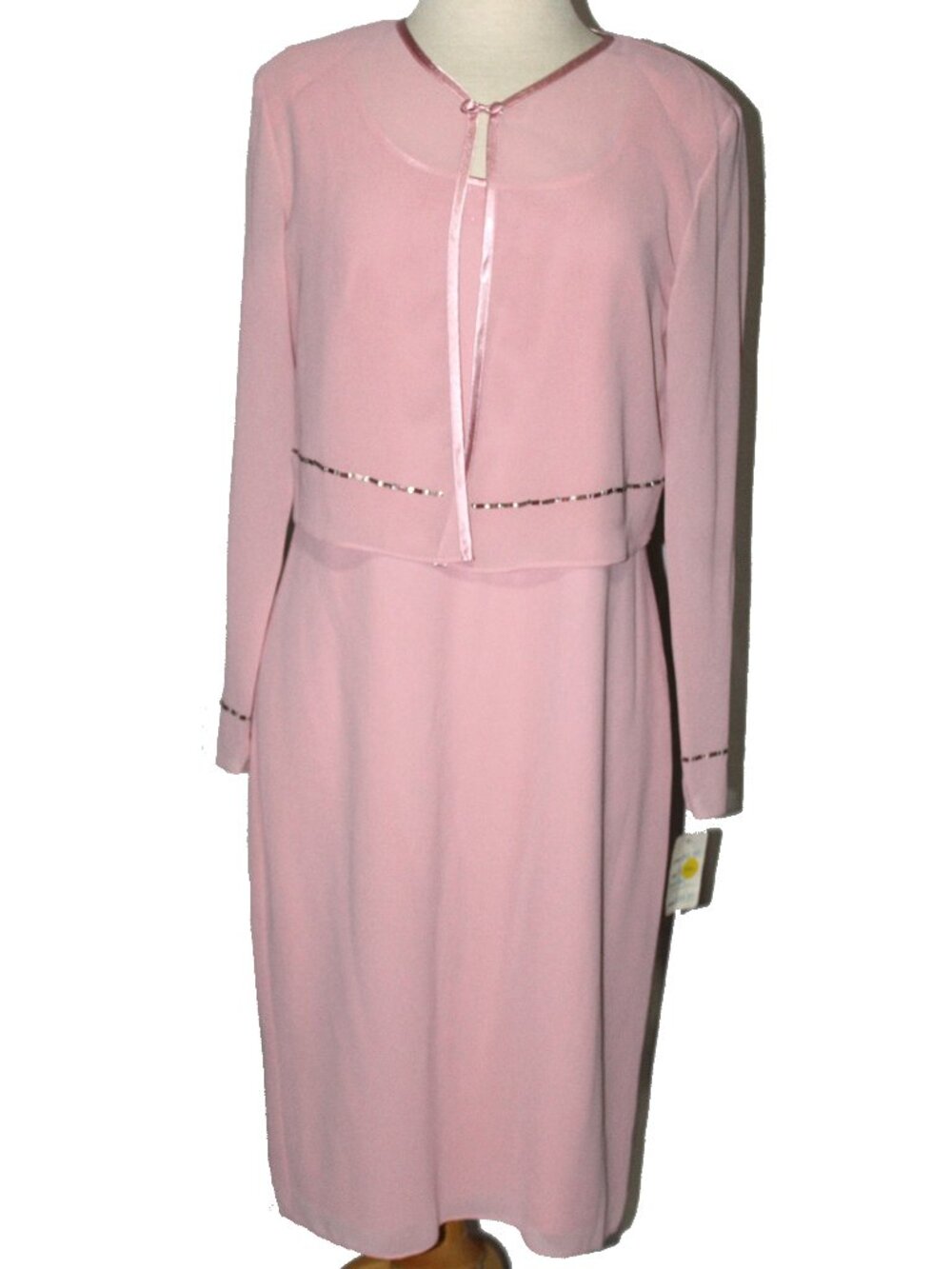 Miss Mama #1010 Short Mother's Formal Gown With Jacket-Size M-Dusty Rose-NEW